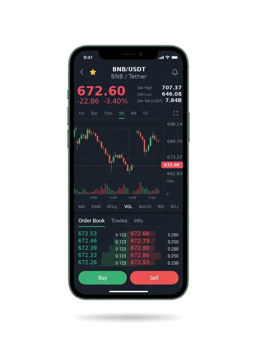 The same portfolio view on a phone screen